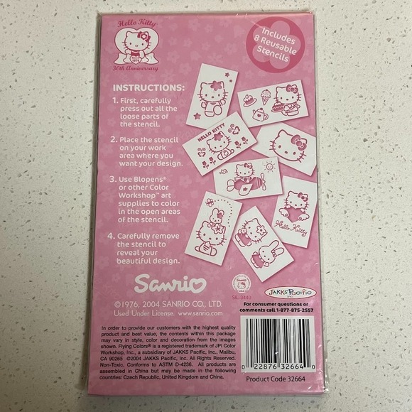 Vintage 2004 Sanrio Hello Kitty Reusable Stencil Set - Picture 2 of 5